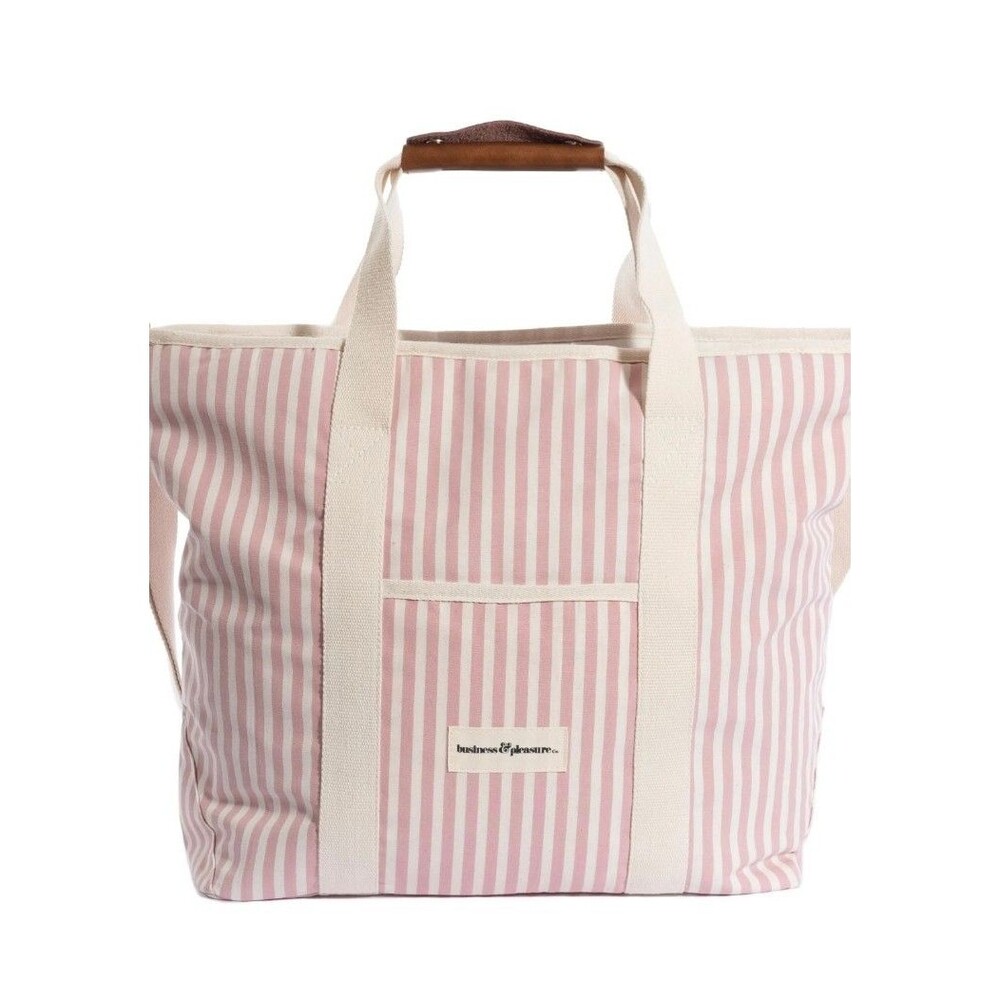 Business & Pleasure Co The Cooler Tote Bag in Pink Stripe NWT